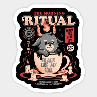 The Morning Ritual - Cute Baphomet Coffee Gift Sticker